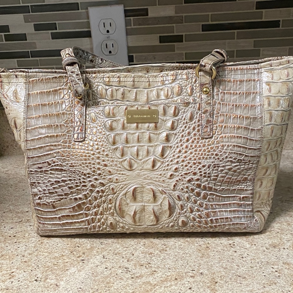 Brahmin large, tan tote